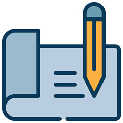 Fototapeta premium document paper edit write plan pencil filled outline
