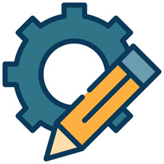 gear wheel edit pencil write work filled outline