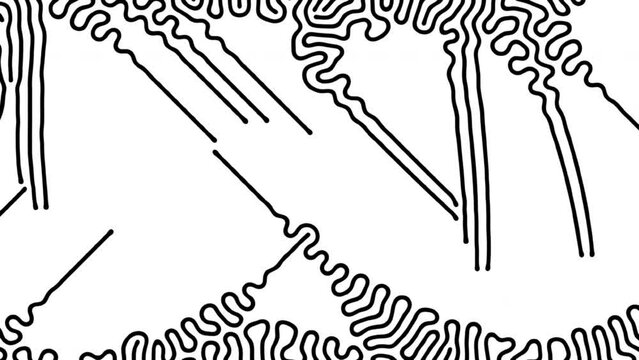 Reaction diffusion organic growing pattern. Cell division science background.