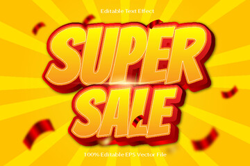 Super Sale Editable Text Effect Emboss Cartoon Gradient Style