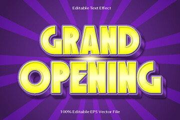 Grand Opening Editable Text Effect Emboss Cartoon Gradient Style