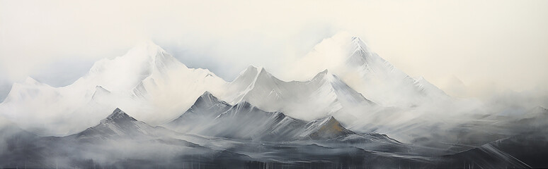 Abstract Snowy Mountains Background Painting