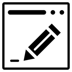 web page edit admin online pencil solid glyph