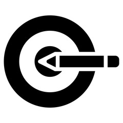 target dartboard work pencil solid glyph