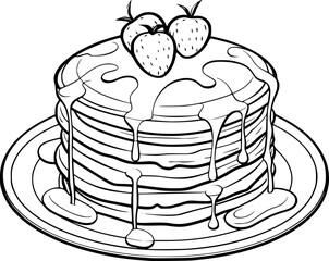 outline illustration of pancake 