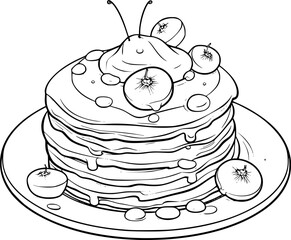 outline illustration of pancake 