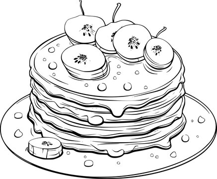 recommend clip art: outline illustration of pancake 