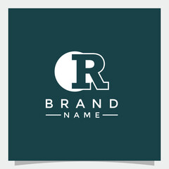 Luxury flat logo Moonlit R