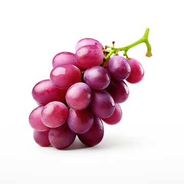 Bunch of red grapes on white background, isolated background