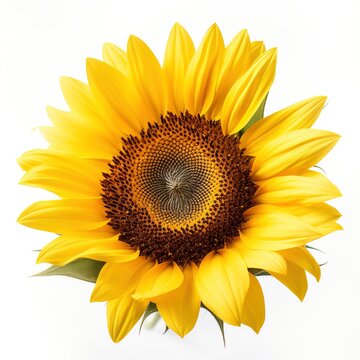 yellow sunflower On a white background, concept, isolate, macro background