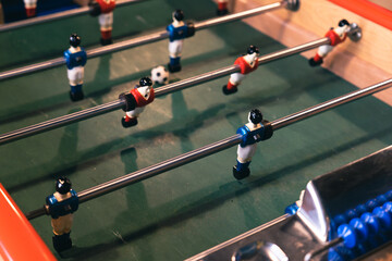 Wooden Table Soccer at hotel lobby