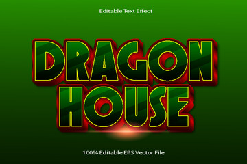 Dragon House Editable Text Effect Emboss Cartoon Gradient Style