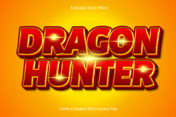 Dragon Hunter Editable Text Effect Emboss Cartoon Gradient Style