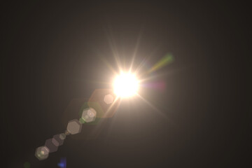 lens flare effects on black background