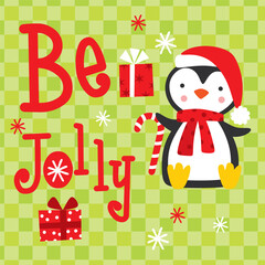 Cute Penguin with to be Jolly Christmas