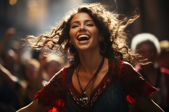 Traditional Basque dancer performing at the San Ferm&iacute;n festival, Generative AI