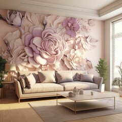 AI generated illustration of a modern living room interior design