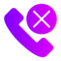 Fototapeta premium missed call gradient icon