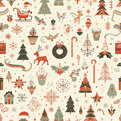 seamless pattern with christmas trees