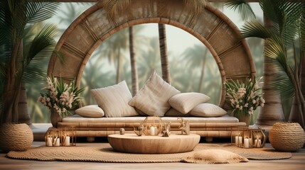 circle bed dreamy centerpiece, bohemian bedroom round comfort, cozy sleeping whimsical design