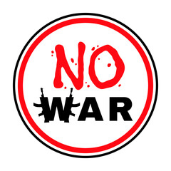 no war black red  sign with guns weapons  vector illustration 