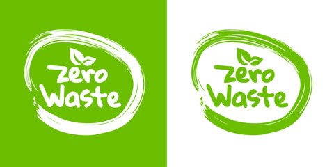 zero waste green logo icon emblem  design vector illustration