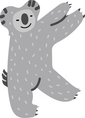 Letter K koala illustration