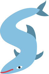 Letter S shark illustration