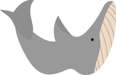 Letter W whale illustration