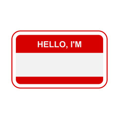 Name badge graphic of hello i am in vector © THP Creative