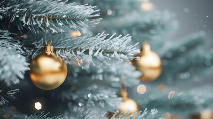 Naklejka na ściany i meble Close up Christmas tree background
