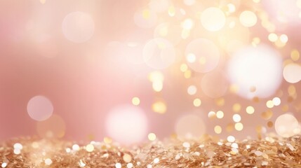 Obraz na płótnie Canvas Festive and light pastel soft pink and gold confetti party favors