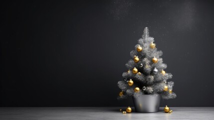Christmas tree on a dark grunge background