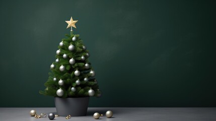 Christmas tree on a dark grunge background