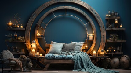 circle bed dreamy centerpiece, bohemian bedroom round comfort, cozy sleeping whimsical design