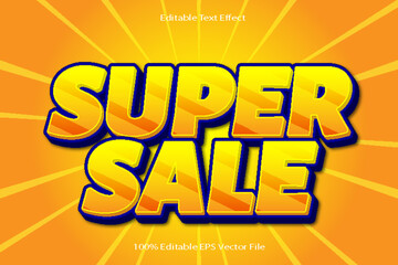 Super Sale Editable Text Effect Emboss Cartoon Gradient Style