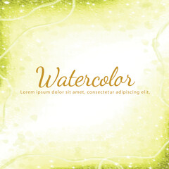 Vector watercolor splash background with lines and sparkles