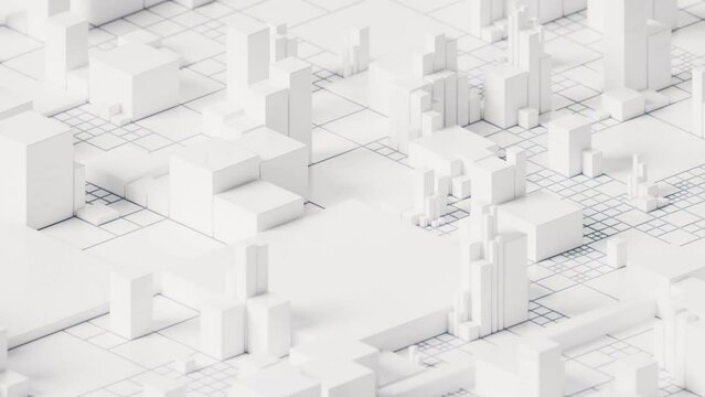 White cube circuit board, 3d rendering.