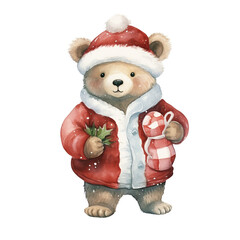 Adorable Watercolor Christmas theme Illustration