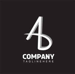 A B Initial Letter 3D Logo design vector template, Graphic Alphabet Symbol for Corporate Business Identity