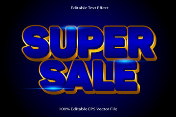 Super Sale Editable Text Effect Emboss Cartoon Gradient Style
