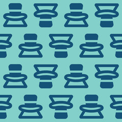 Simple Christmas seamless pattern with geometric motifs. Snowflakes and circles with different ornaments.