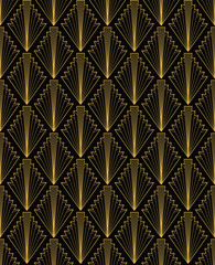Retro art deco decorative seamless pattern vector image