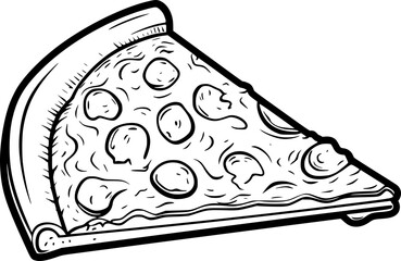 outline illustration of slice pizza 