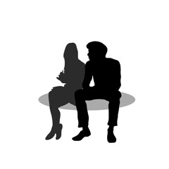 Couple sitting silhouette 