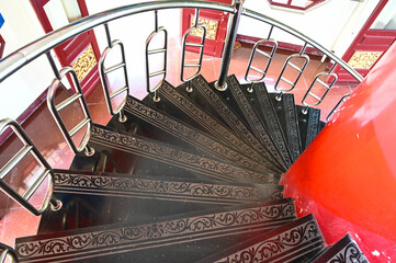 Spiral staircase in the temple.