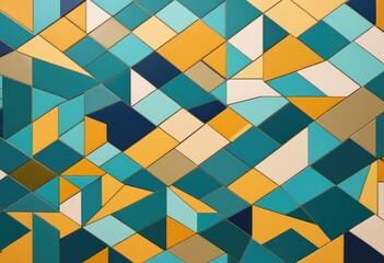 A geometric pattern of different shapes and hues, forming a mosaic of abstract art.