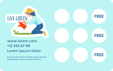 Fototapeta premium Live green, loyalty card for eco friendly store