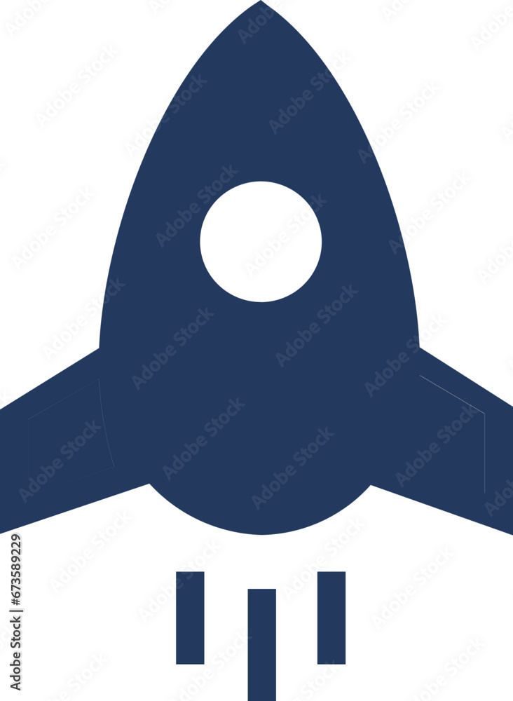 Sticker illustration of a icon rocket