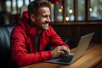 Professional coach conducting a coaching session through a video webinar, Generative AI